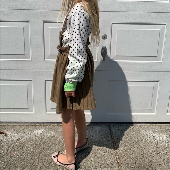 Zara kids polka dot black and white top with long sleeve. Girl size 9 - Picture 4 of 10